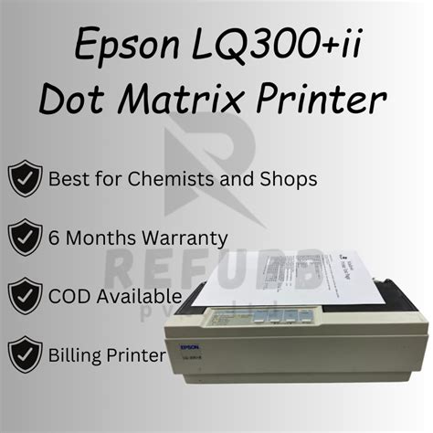 Epson lq-300+ ii Dot Matrix Printer - 24 Pins (Refurbished) – Refubb