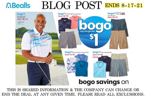 BEALLS BUY 1 GET 1 FOR A $1.00 ENDS 8-17-21 - Hot Bogos