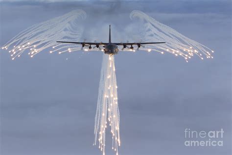 Mc-130h Combat Talon Dropping Flares Photograph by Gert Kromhout - Pixels