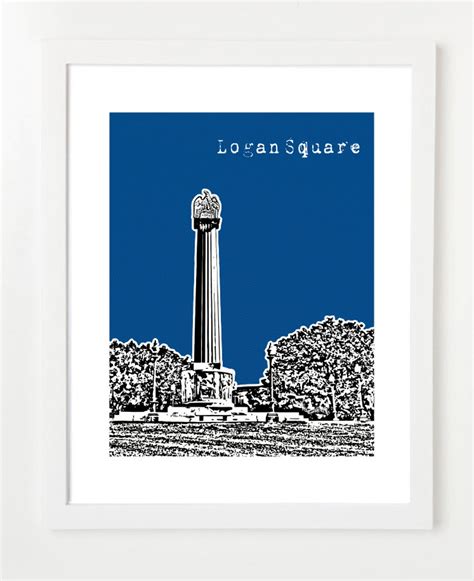 Logan Square Chicago Skyline Poster Illinois City Art Chicago Art - Etsy