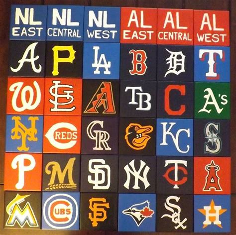 Hand painted coaster set for all MLB teams and divisions. All logos ...