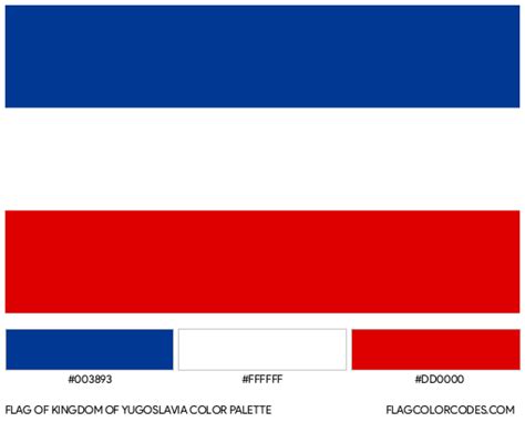 Kingdom of Yugoslavia flag color codes