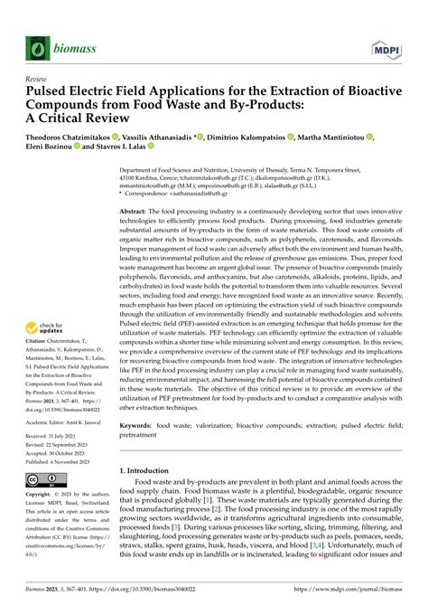 (PDF) Pulsed Electric Field Applications for the Extraction of ...