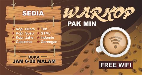 Desain Spanduk Warung Kopi Banner Warkop Gambar Contoh Banners Images