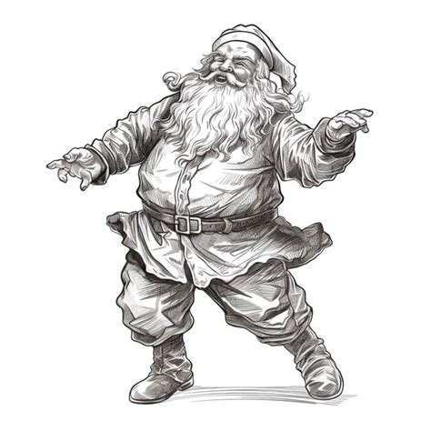 Premium Photo | Drawing of a santa claus with a beard and a hat ...