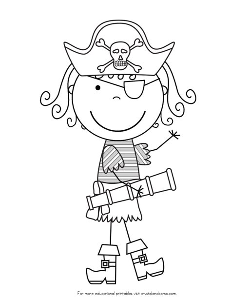 Cute Pirate Coloring Page