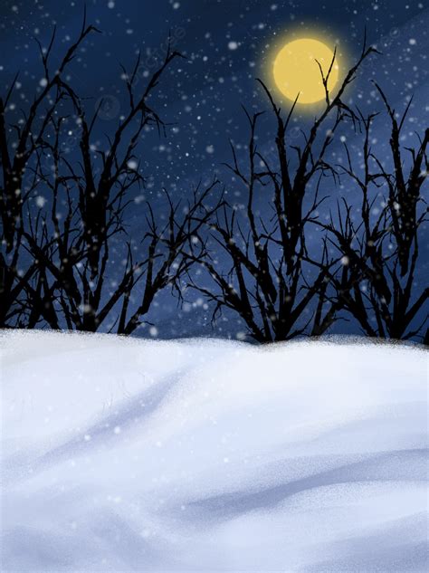 Christmas Snow Day Winter Night Starry Sky Forest Snow Scene Background Material Wallpaper Image ...