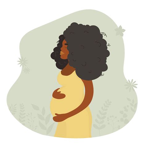 Pregnant black woman. Pregnancy, motherhood concept. Vector illustration in flat style. 5267736 ...