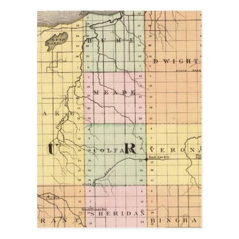 Map of Huron County, Michigan Postcard | Zazzle.com