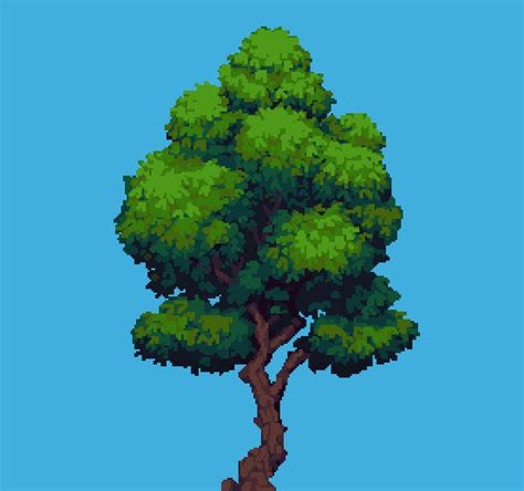 Background Tree Pixel Art (WIP) : r/PixelArt