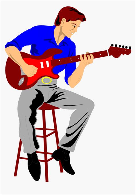 Guy Playing Guitar Woman Holding Child Clipart