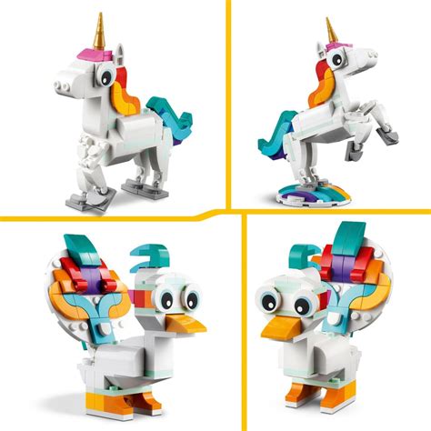 LEGO Creator 3 in 1 31140 Magical Unicorn Toy Animal Playset | Smyths ...