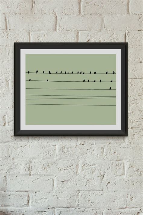 Birds on a Wire Poster Print Birds Wall Art Giclee Home Dorm | Etsy