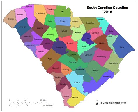 Map of South Carolina Counties