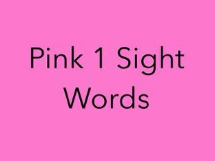 Pink 1 Sight Words. No 7 Free Games | Activities | Puzzles | Online for kids | Preschool ...