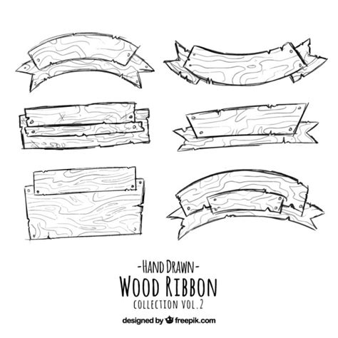 Free Vector | Hand drawn wooden signs