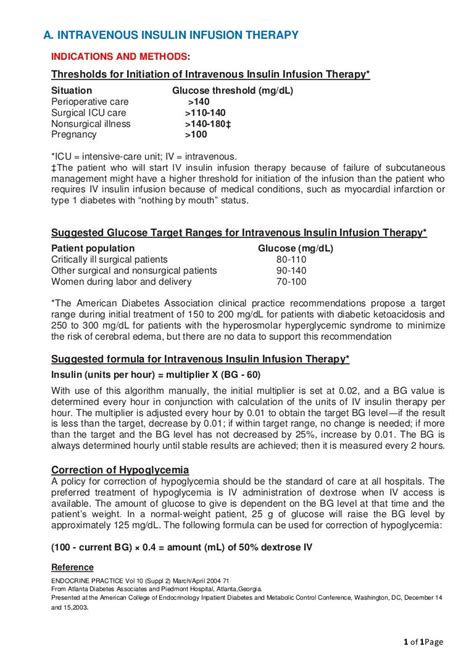 Iv insulin infusion therapy