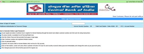 Internet Banking | Central Bank of India