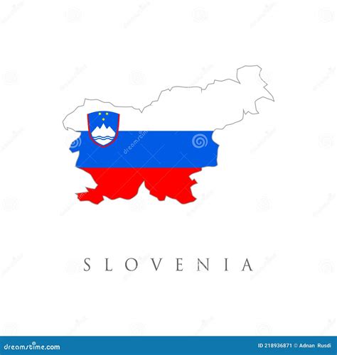 Slovenia Vector Map with the Flag Inside. Map of Slovenia in the Colors ...