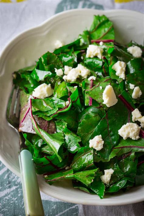 what to do with beet greens and a recipe for beet green salad with sherry vinaigrette and feta ...