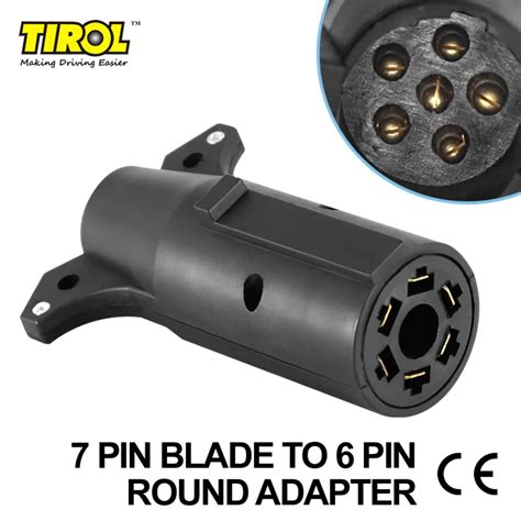 Tirol 7 Pin Blade TO 6 PIN Round Trailer Adapter Trailer Light Plug ...