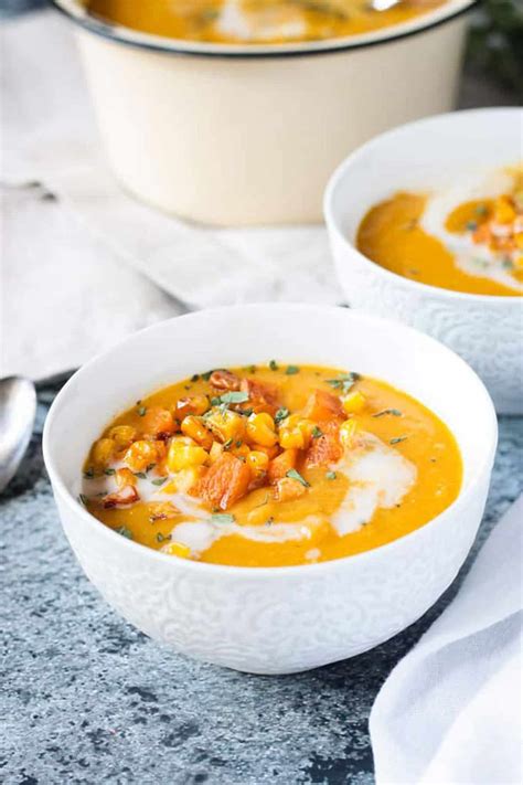 Butternut Squash Corn Soup - Veggie Inspired