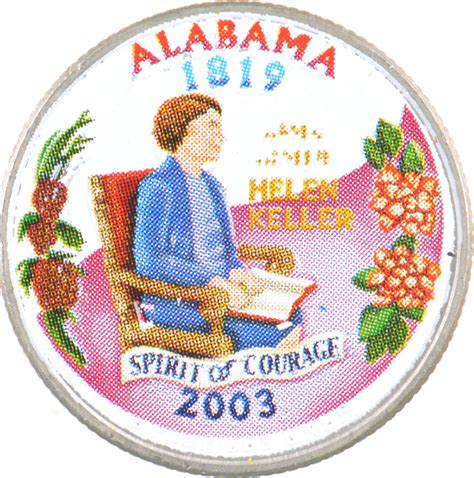 Custom - COLORIZED - 2003-D Alabama State Quarter - High Collectible ...