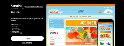 Sunrise Shopify Theme: Optimized For Large Commercial Stores