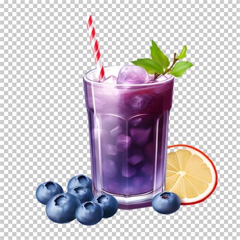 Premium PSD | Delicious blueberry smoothie on transparent background