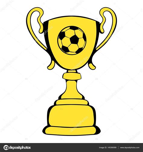 Golden soccer trophy cup icon, icon cartoon — Stock Vector © juliarstudio #145390089