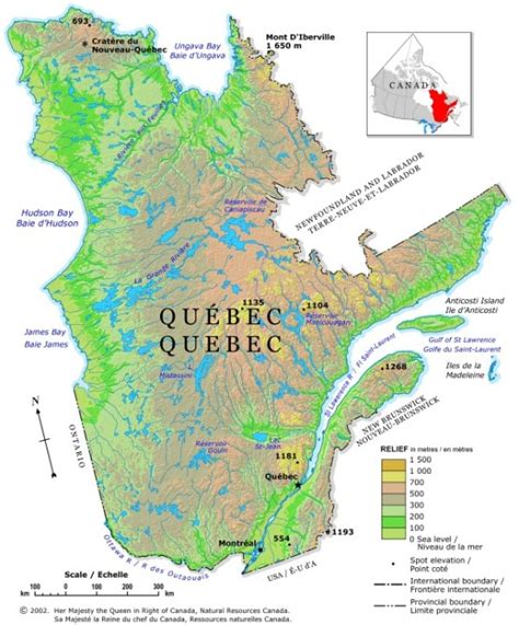 Quebec Relief Map