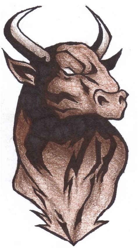 Impressive Bull Tattoo Design | Desain karakter, Desain