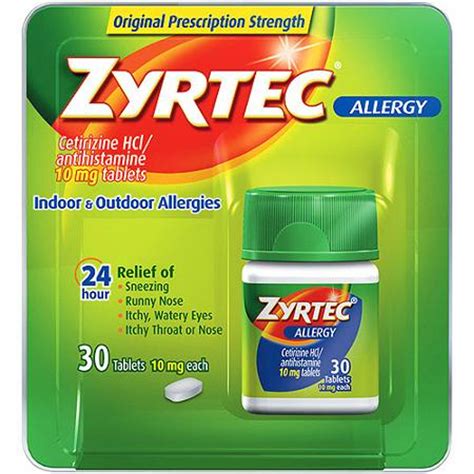 Zyrtec Allergy 10mg Tablets 30ct.Authorized Vendor