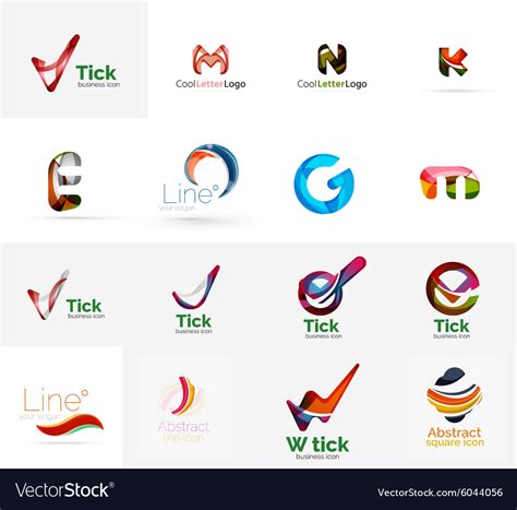 Set of universal company logo ideas business icon Vector Image