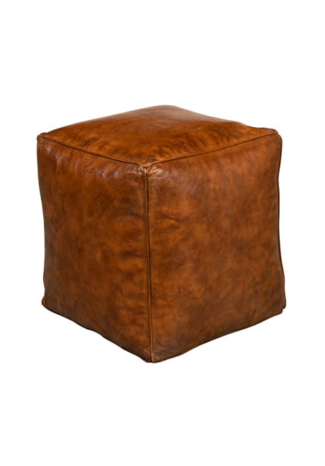 Hank Leather Ottoman – Heritage House