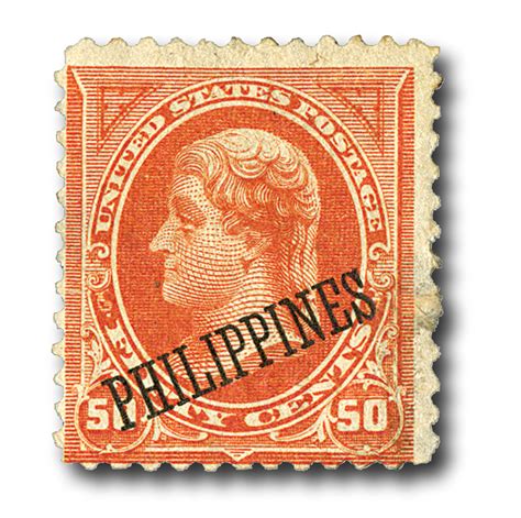 PH212 - 1899 50c Philippines, orange, on US Regular Issues - Mystic Stamp Company