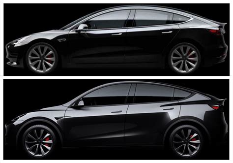 Tesla Model Y and Model 3 visual comparison - side-by-side, morphing ...