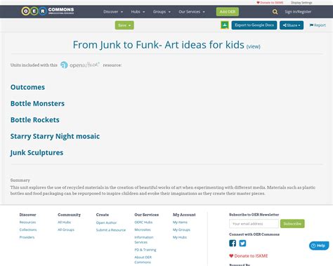 From Junk to Funk- Art ideas for kids | OER Commons