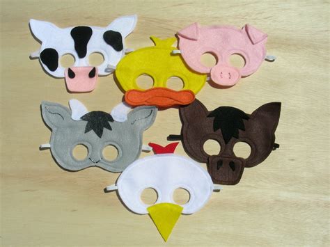 Child Size Farm Animal Masks by Mahalo on Etsy