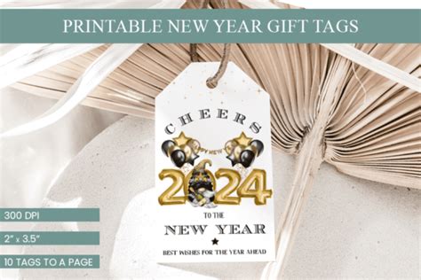 Printable New Year Cute Gnome 2024 Tags Graphic by Luv Bijou · Creative Fabrica