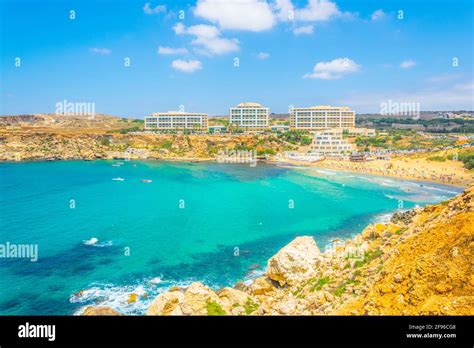 Golden Bay beach on Malta Stock Photo - Alamy