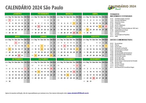 CALENDÁRIO 2024 para IMPRIMIR com feriados