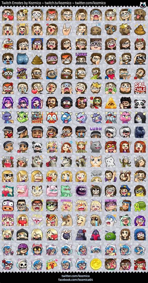 List of Twitch Emotes by Kozmica by kozmica64 | Twitch, Twitch pokemon, Twitch channel