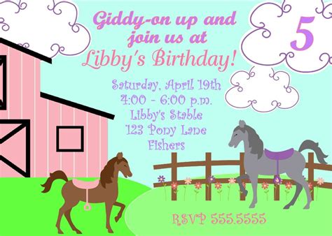 Printable Pony Party Invitation