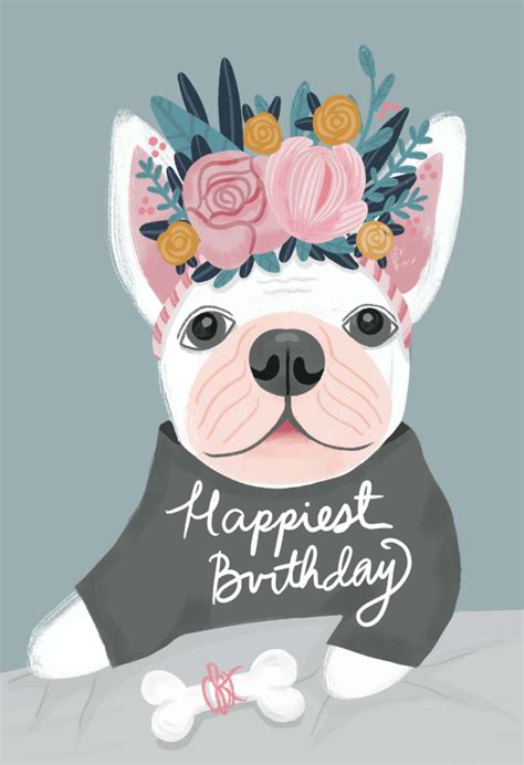 French bulldog birthday card – Artofit