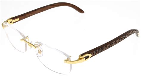 Buy Cartier Prescription Eyeglasses Frame Wood T8100865 Rimless Online ...