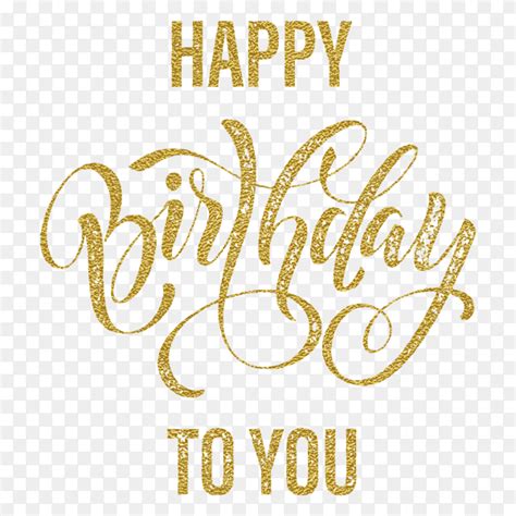 Happy birthday to you gold glitter greeting card on transparent PNG - Similar PNG