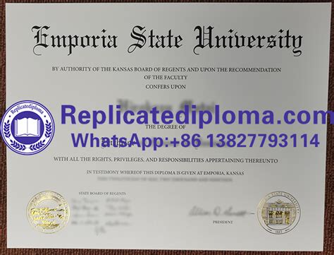 Order Emporia State University diploma, buy ESU degree - replicatediploma.com