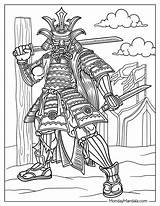 Samurai Coloring Pages Female Japanese Characters Warrior Printable  sketch template