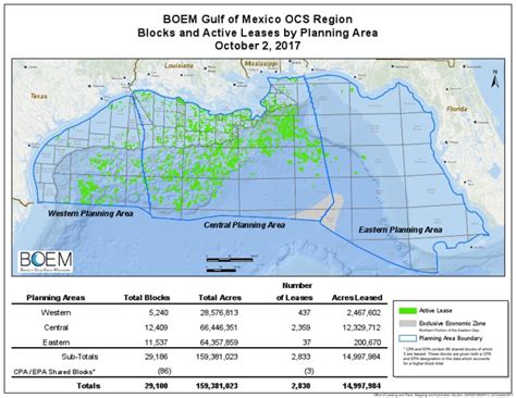 Gulf of Mexico Region Lease Map | Gulf Of Mexico | Windstorms